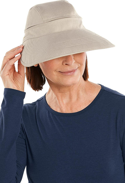 Coolibar UPF 50+ Women'S Bel Aire Zip-Off Sun Visor - Sun Protective Apparel & Accessories > Clothing Accessories > Hats Coolibar Natural Modern Herringbone One Size 