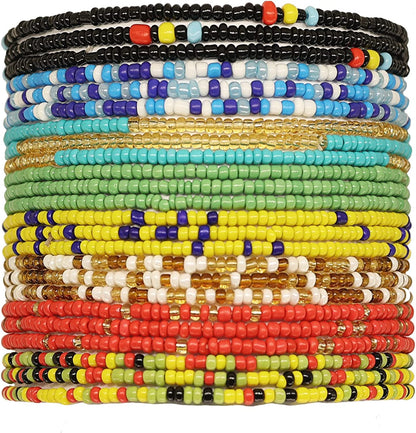 Taouzi 8-12Pcs Waist Beads for Women Weight Loss Colorful Beaded Body Chain Handmade Boho Waist Chains Belly Bead Body Chain Jewelry for Women Apparel & Accessories > Jewelry > Body Jewelry Taouzi Style7 8Pcs 31.5Inch  
