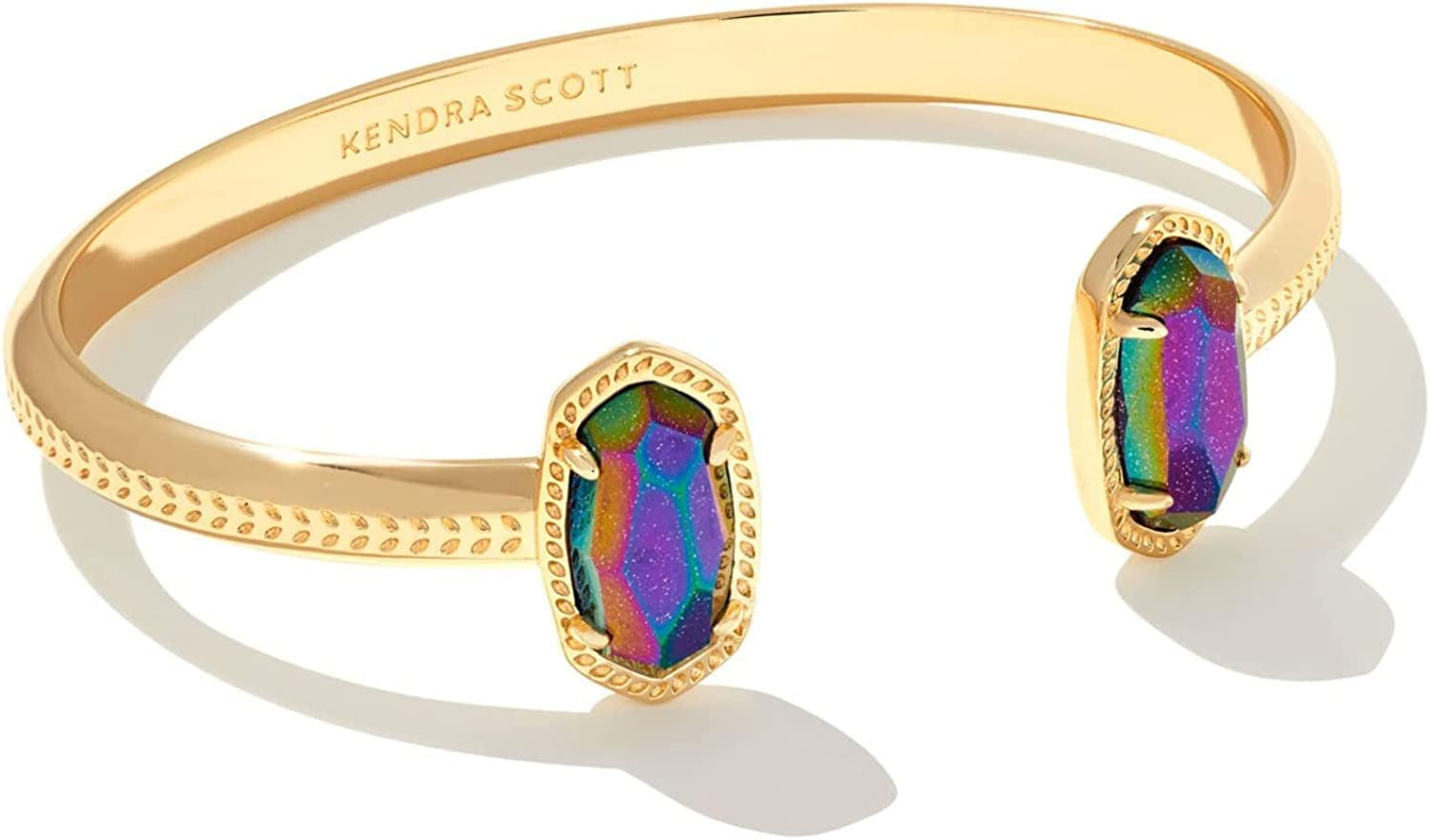 Kendra Scott Elton Cuff Bracelet for Women, Fashion Jewelry Apparel & Accessories > Jewelry > Bracelets Kendra Scott Gold Iridescent Blue Goldstone  
