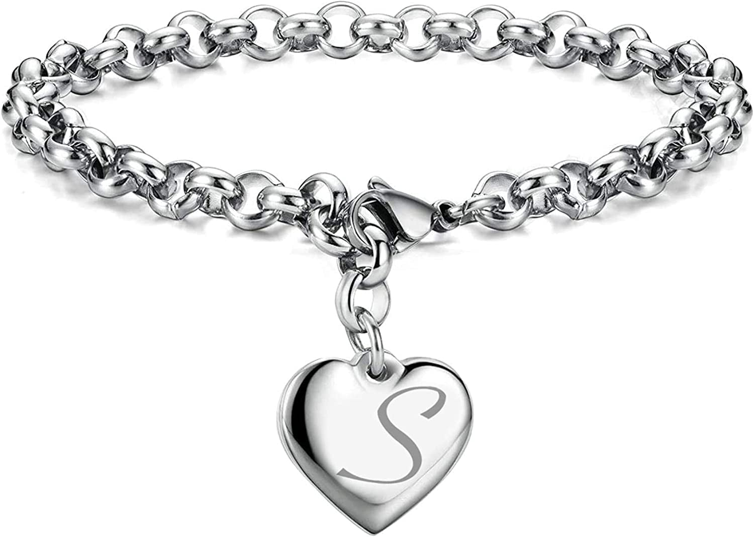 Heart Initial Charm Bracelets for Teen Girls Letters Alphabet Bracelet Jewelry for Girls Gifts for Teenage Girls Apparel & Accessories > Jewelry > Bracelets Monily S  