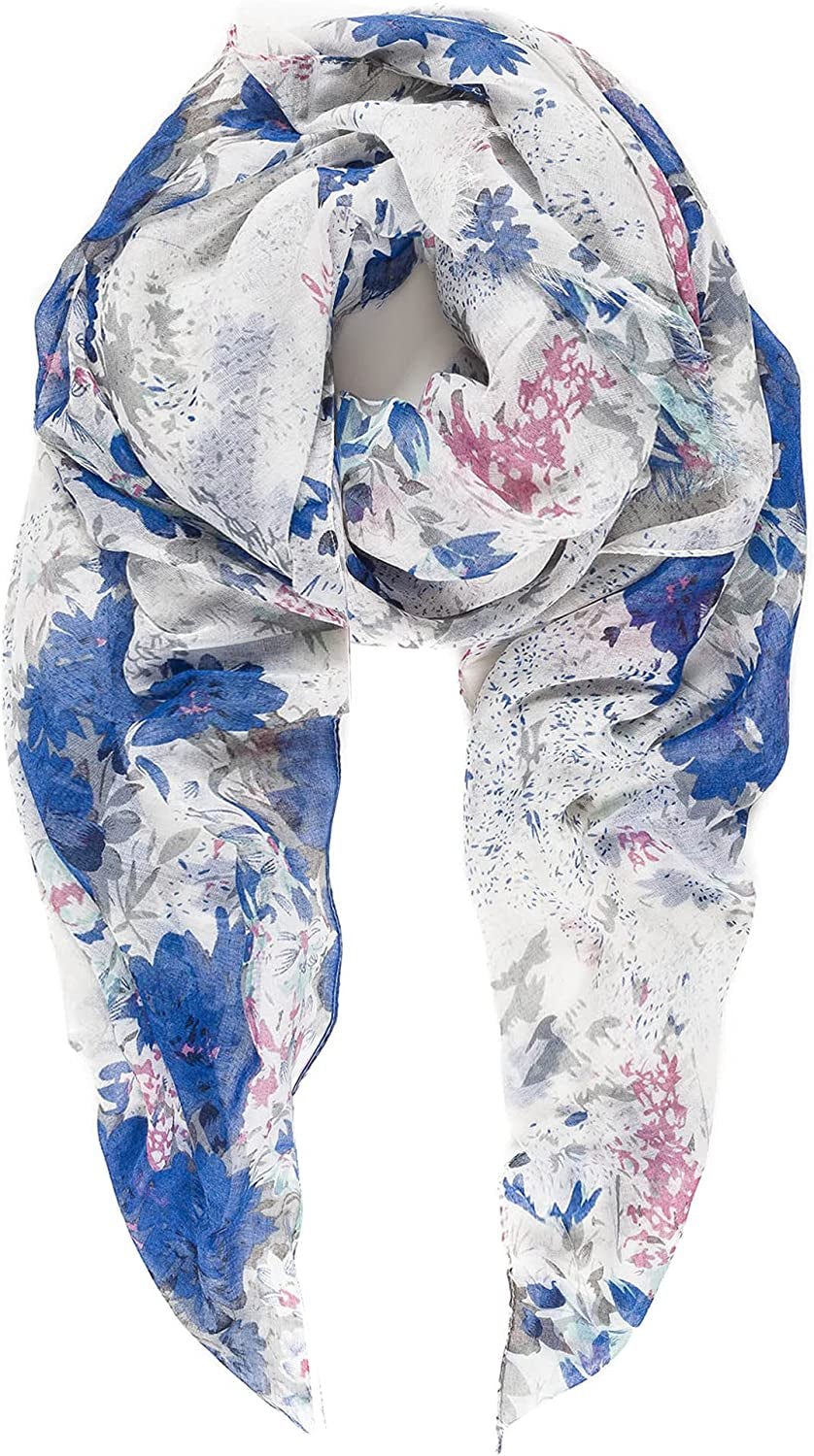 Scarfs for Women Lightweight Floral Flower Fashion Wrap Shawl Fall Winter Apparel & Accessories > Clothing Accessories > Scarves & Shawls MIMOSITO Daisy-bl  