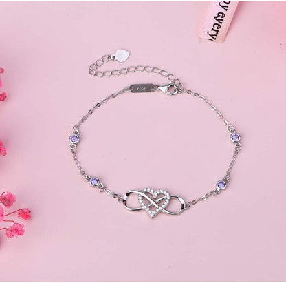 S925 Sterling Silver Ankle Bracelets for Women,Infinity Anklet with Heart Design Charm Jewelry,Gift for Women Mother Apparel & Accessories > Jewelry > Anklets Nieboa   