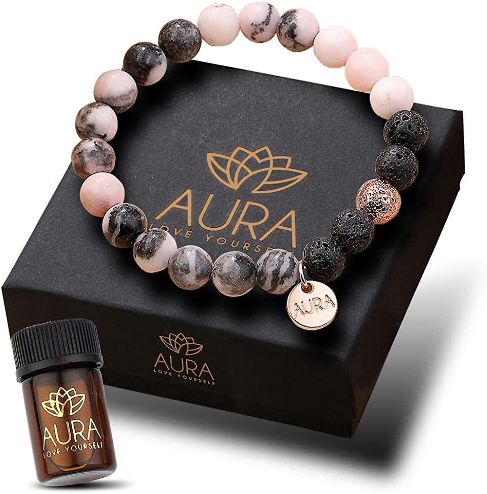 Relaxation Gift for Women - Lava Rock Bracelet, Yoga Beads with Lavender Essential Oil, Calming Aromatherapy Diffuser Stone Beaded Bracelet- Self Care, Healing, Stress Anxiety Relief Gift for MOM Apparel & Accessories > Jewelry > Bracelets AURA LOVE YOURSELF   