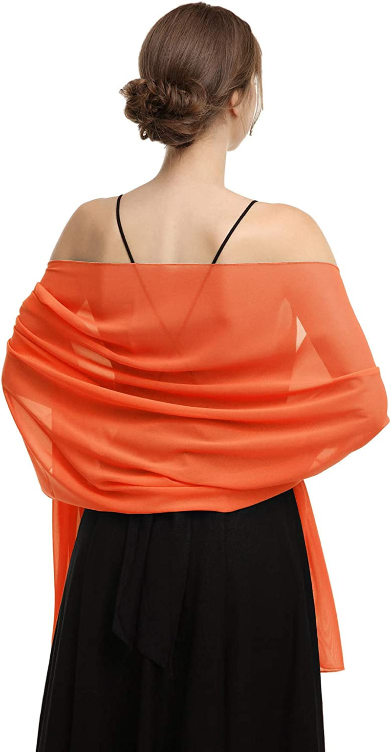Chiffon Shawls Scarves Wraps for Bridal Wedding Party Evening Dress and Special Occasion Dresses Apparel & Accessories > Clothing Accessories > Scarves & Shawls Baoqiya Tangerinered Length(79") * Width(19") 