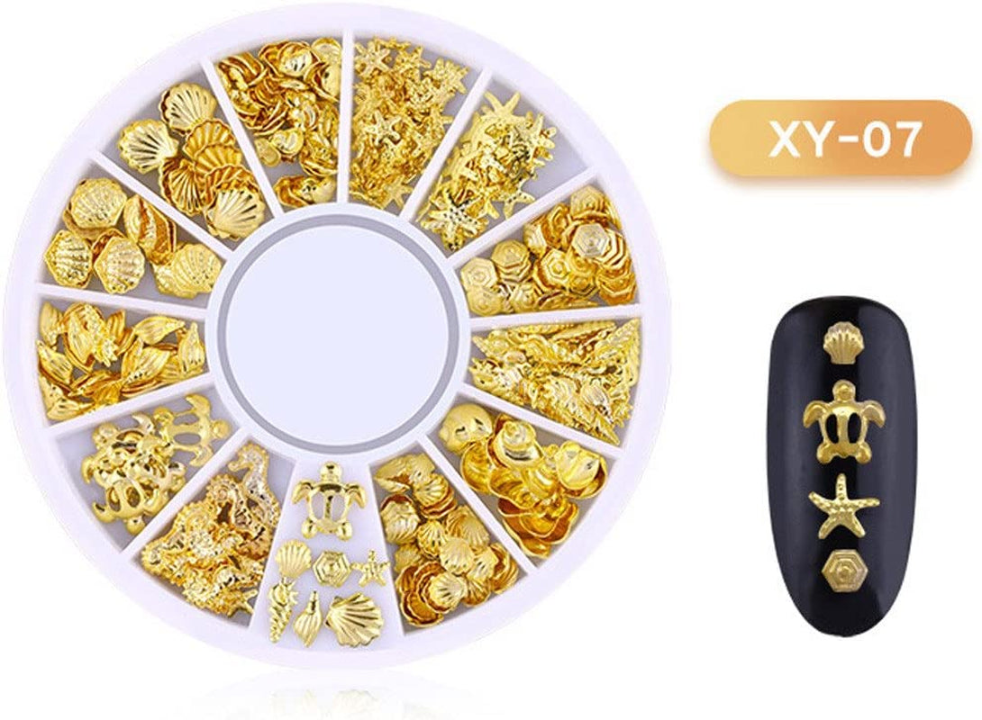 Ocean Nail Art Studs Gold Charms Summer Sea DIY Decoration Nail Art Sticker Tip Nail Sticker Sequins Colorful DIY Nail Art Decoration Tool (E) Health & Beauty > Personal Care > Cosmetics > Cosmetic Tools > Nail Tools LiPing   