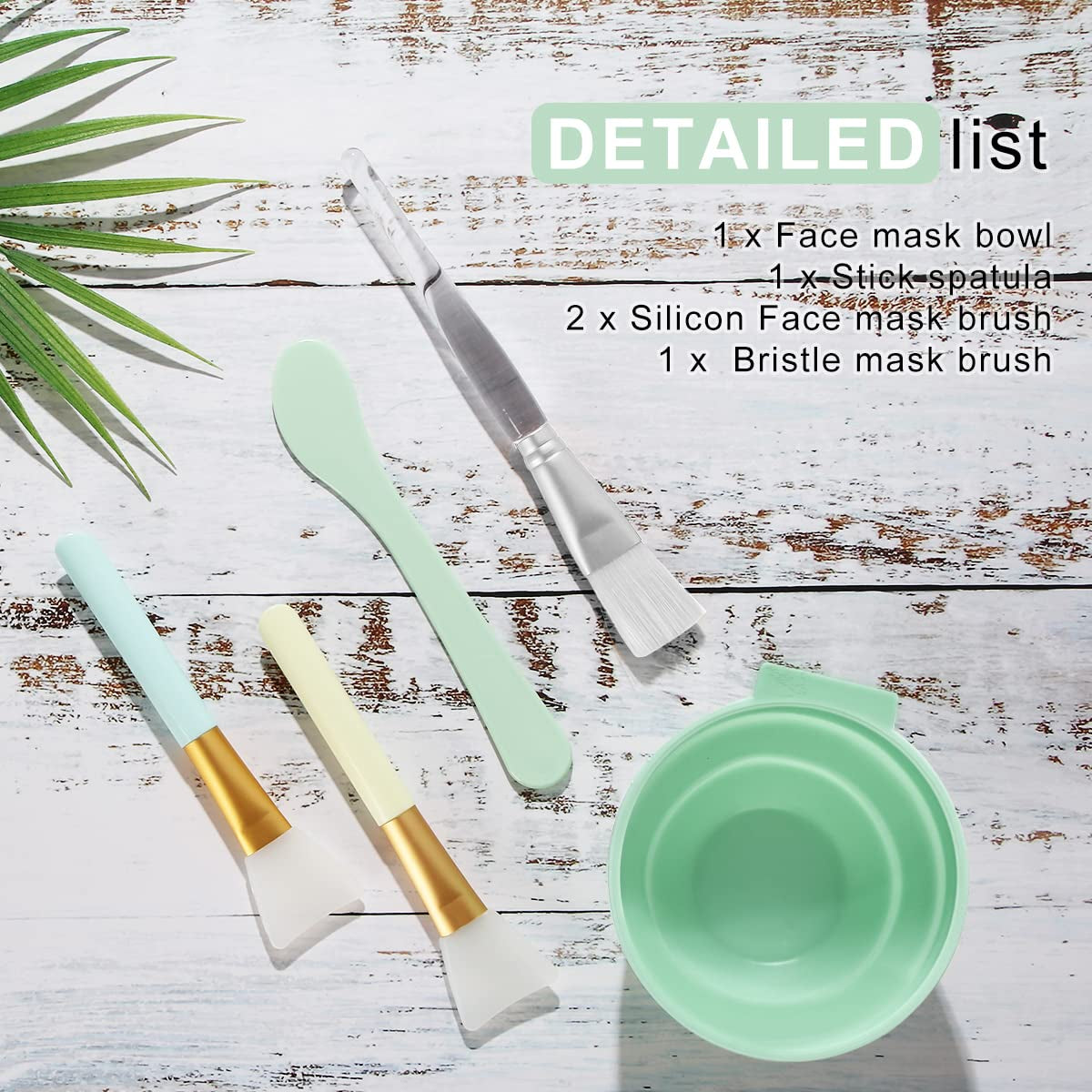 Face Mask Mixing Bowl Set, Plazuria 5 in 1 DIY Facemask Mixing Tool Kit with Facial Mask Bowl Stick Spatula Silicone Face Mask Brush & Premium Soft Face Brushes Health & Beauty > Personal Care > Cosmetics > Cosmetic Tools > Skin Care Tools Plazuria   