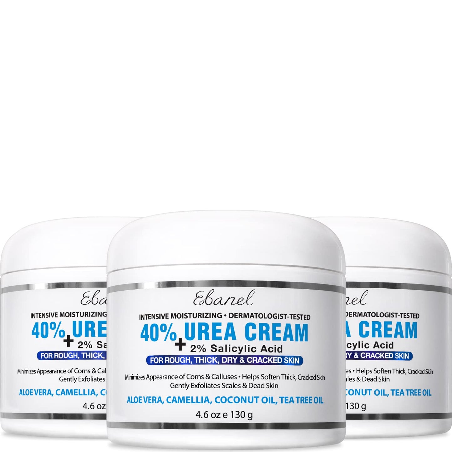 Urea Cream 40% plus Salicylic Acid 4.6 Oz, Callus Remover Hand Cream Foot Cream for Dry Cracked Feet, Hands, Heels, Elbows, Nails, Knees, Intensive Moisturizes & Softens Skin, Exfoliates Dead Skin Health & Beauty > Personal Care > Foot Care Ebanel Laboratories, Inc. 4.6 Ounce (Pack of 3)  