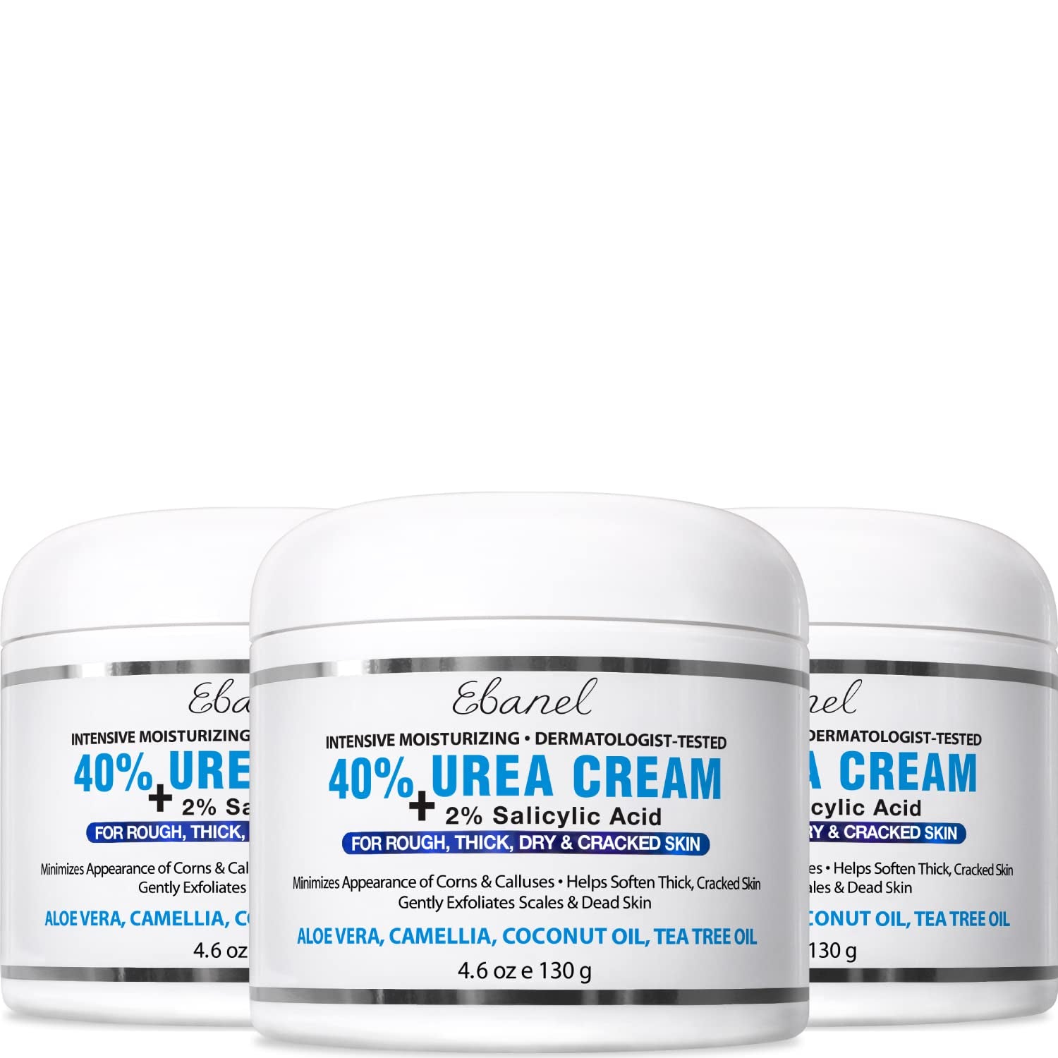 Urea Cream 40% plus Salicylic Acid 4.6 Oz, Callus Remover Hand Cream Foot Cream for Dry Cracked Feet, Hands, Heels, Elbows, Nails, Knees, Intensive Moisturizes & Softens Skin, Exfoliates Dead Skin Health & Beauty > Personal Care > Foot Care Ebanel Laboratories, Inc. 4.6 Ounce (Pack of 3)  