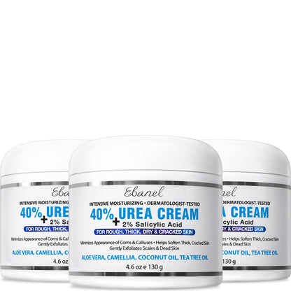 Urea Cream 40% plus Salicylic Acid 4.6 Oz, Callus Remover Hand Cream Foot Cream for Dry Cracked Feet, Hands, Heels, Elbows, Nails, Knees, Intensive Moisturizes & Softens Skin, Exfoliates Dead Skin Health & Beauty > Personal Care > Foot Care Ebanel Laboratories, Inc. 4.6 Ounce (Pack of 3)  