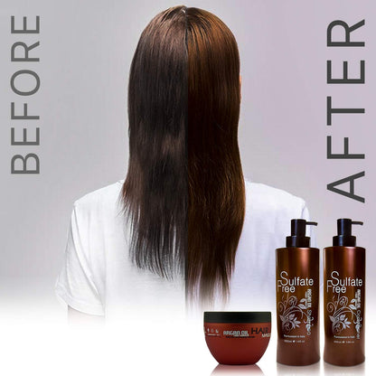 Moroccan Argan Oil Shampoo Conditioner and Hair Mask | Sulfate Free Set Best Gift for Damaged, Dry, Curly or Frizzy Hair - Thickening for Fine/Thin Hair Safe for Color and Keratin Treated Hair Health & Beauty > Personal Care > Hair Care BINGO HAIR CARE   