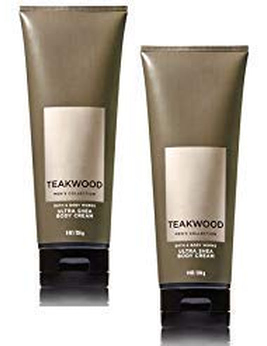 Bath and Body Works 2 Pack Men'S Collection Ultra Shea Body Cream TEAKWOOD. 8 Oz Health & Beauty > Personal Care > Cosmetics > Bath & Body Bath & Body Works 8 Ounce (Pack of 2)  