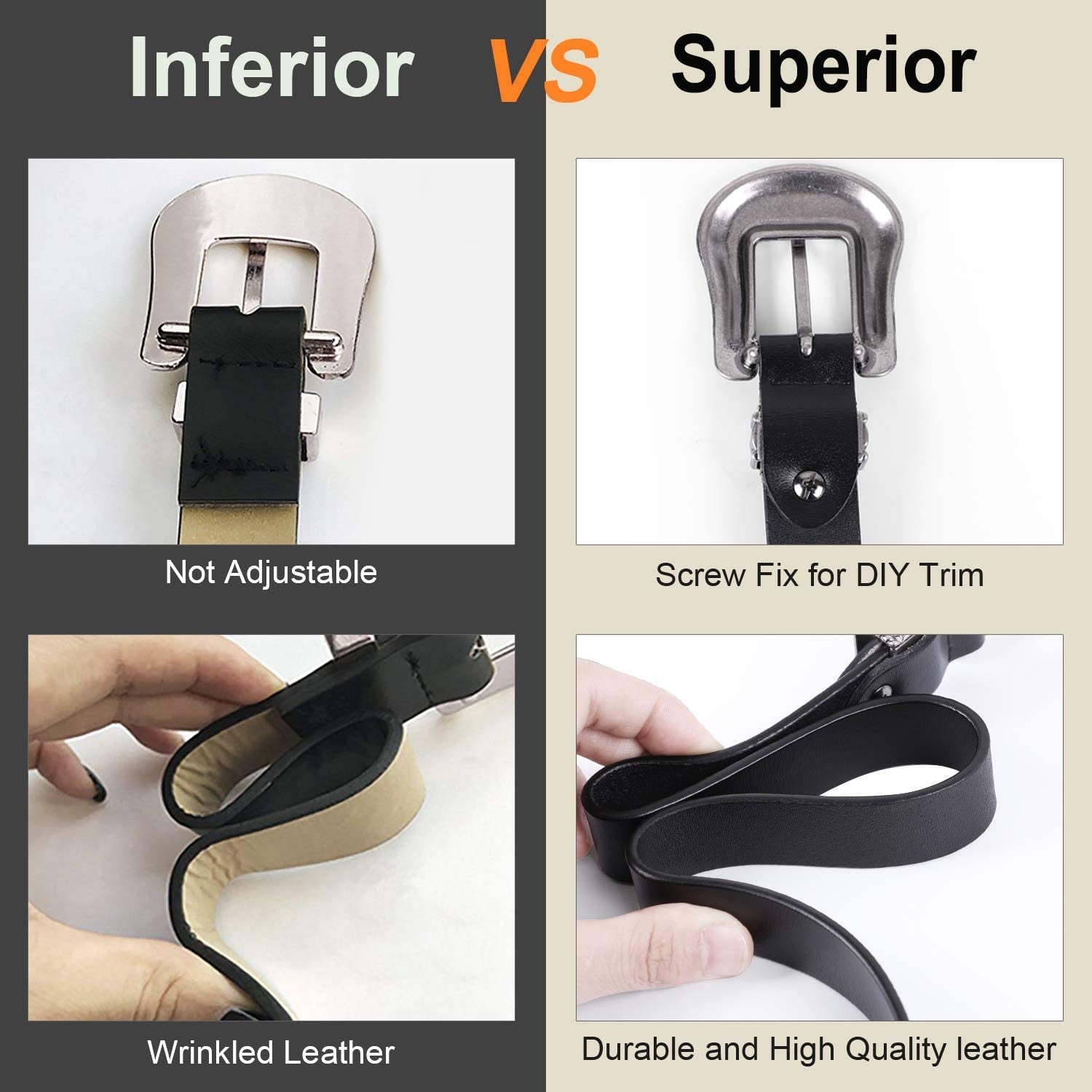 Women Leather Belts Ladies Vintage Western Design Black Waist Belt for Pants Dresses Apparel & Accessories > Clothing Accessories > Belts KYLIE MAX   