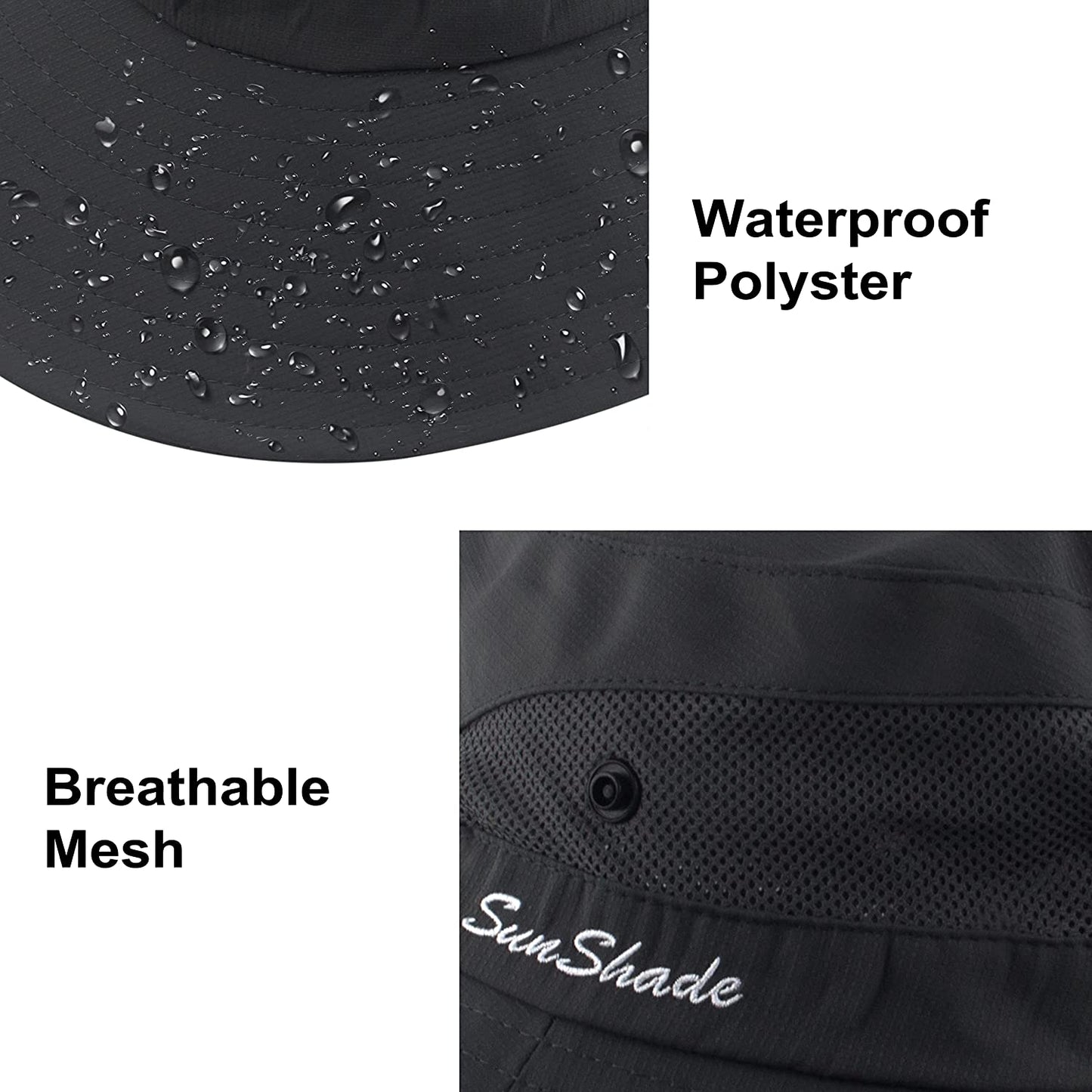 Mukeyo Womens Summer Sun Hat Wide Brim Outdoor UV Protection Hat Foldable Ponytail Bucket Cap for Beach Fishing Hiking Apparel & Accessories > Clothing Accessories > Hats Mukeyo   