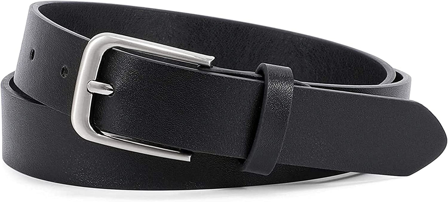 Women Casual Leather Belt for Jeans Pants, Fashion Ladies Girls Waist Dress Belt Apparel & Accessories > Clothing Accessories > Belts WHIPPY 1-black S: Fit Waist Size 25-31 Inches 