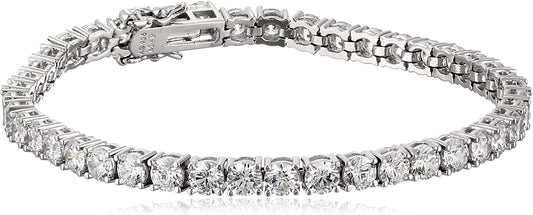Collection Platinum or Gold Plated Sterling Silver Round-Cut Tennis Bracelet Made with Infinite Elements Zirconia Apparel & Accessories > Jewelry > Bracelets Amazon Collection Platinum-Plated 4 mm 7.25" Length
