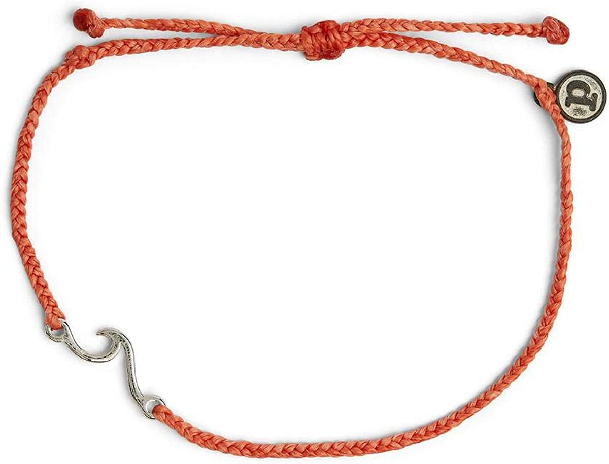 Pura Vida Gold or Silver or Rose Gold Shoreline Anklet W/Plated Charm - Adjustable Band, 100% Waterproof Apparel & Accessories > Jewelry > Anklets Pura Vida Coral  