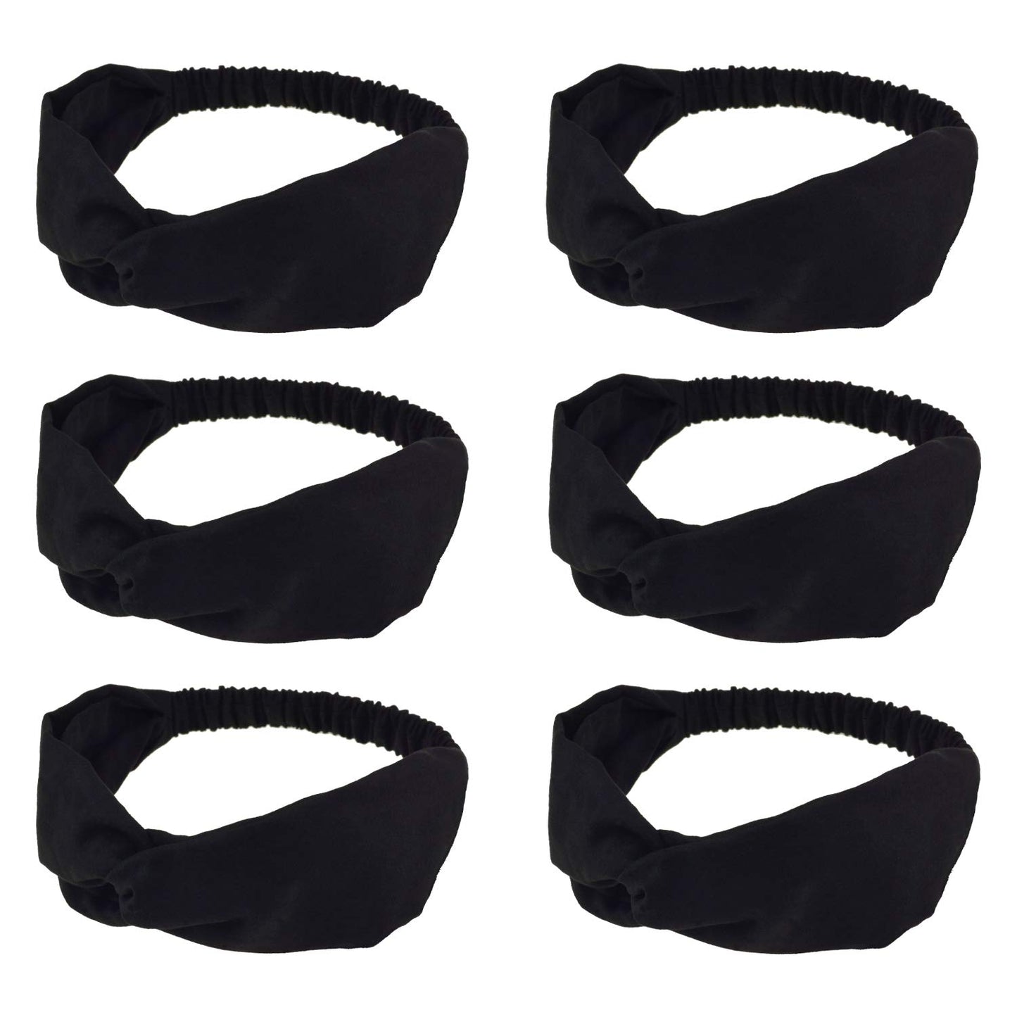 DRESHOW Twist Bow Wire Headbands Vintage Head Wrap Rabbit Ear Wired Hairbands Hair Holder Hair Accessory for Women and Girls 6 Pack Apparel & Accessories > Clothing Accessories > Bandanas & Headties DRESHOW 6 Pack Suede Black  