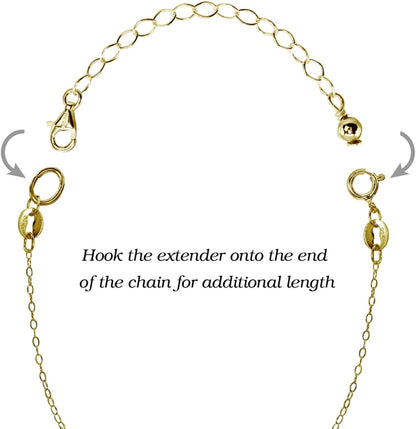 Sterling Silver Pendant Necklace Bracelet Anklet Chain Extenders for Women Men, 1" 2" and 4" Inches Apparel & Accessories > Jewelry > Anklets B. BRILLIANT   