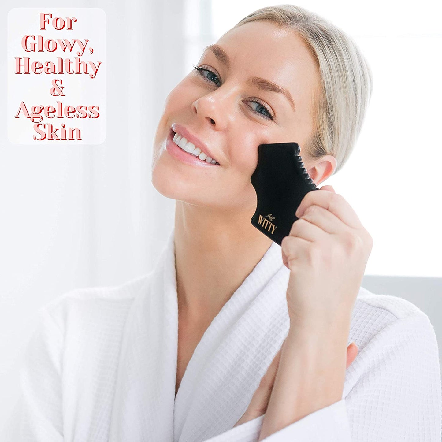 Gua Sha Facial Tool, Unique 7-Edge Guasha Tool for Face – Body Gua Sha Stone, Gua Sha Massage Tool - 3D Gua Sha Facial Tool - Face Stone Gua Sha Tool, Face Sculpting Tool, Bian Stone Gua Sha Comb Health & Beauty > Personal Care > Cosmetics > Cosmetic Tools > Skin Care Tools WITTY   