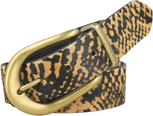 Frye Women'S 35Mm Leather Belt Apparel & Accessories > Clothing Accessories > Belts Frye Brown Multi Haircalf Medium 