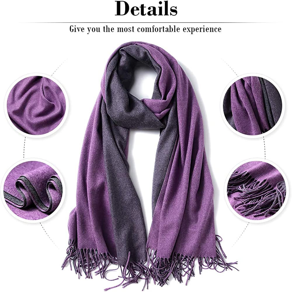 FORTREE Cashmere Feel Scarf - Lightweight Scarfs for Women, Large Soft 2 Tone Shawls and Wraps (10 Colors Available) Apparel & Accessories > Clothing Accessories > Scarves & Shawls FORTREE   