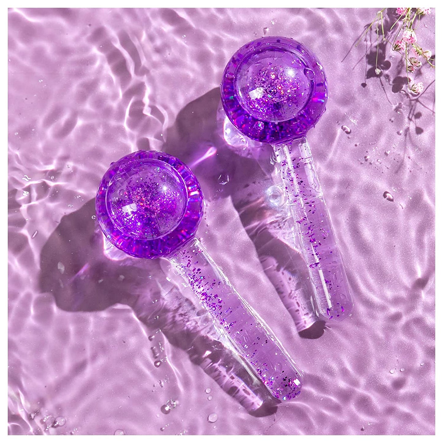 Ice Globes for Facials Cooling Facial Globes 24K Gold Face Massager Roller Daily Beauty Routines Reduce Eye Puffiness and Dark Circles BSROLUNA 2 Pcs Skin Massage Tool (Golden) Health & Beauty > Personal Care > Cosmetics > Cosmetic Tools > Skin Care Tools BSROLUNA Purple  