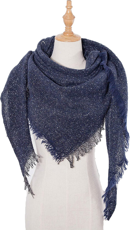 Wander Agio Womens Winter Scarfs Warm Scarf Half Shawls Triangle Scarves Stripe Plaid Apparel & Accessories > Clothing Accessories > Scarves & Shawls Wander Agio   