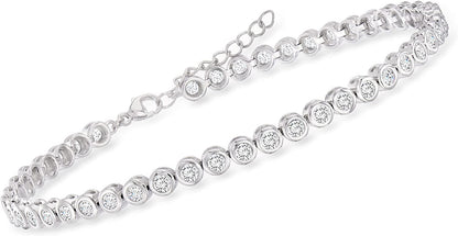 Ross-Simons 4.70 Ct. T.W. CZ Anklet in Sterling Silver. 9 Inches Apparel & Accessories > Jewelry > Anklets Ross-Simons   