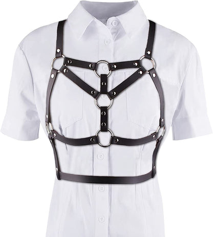 Punk Body Belt Adjustable Black Fashion Body Chain Body Accessory Jewelry for Women and Girls Apparel & Accessories > Jewelry > Body Jewelry LISBLIER Body Belt  