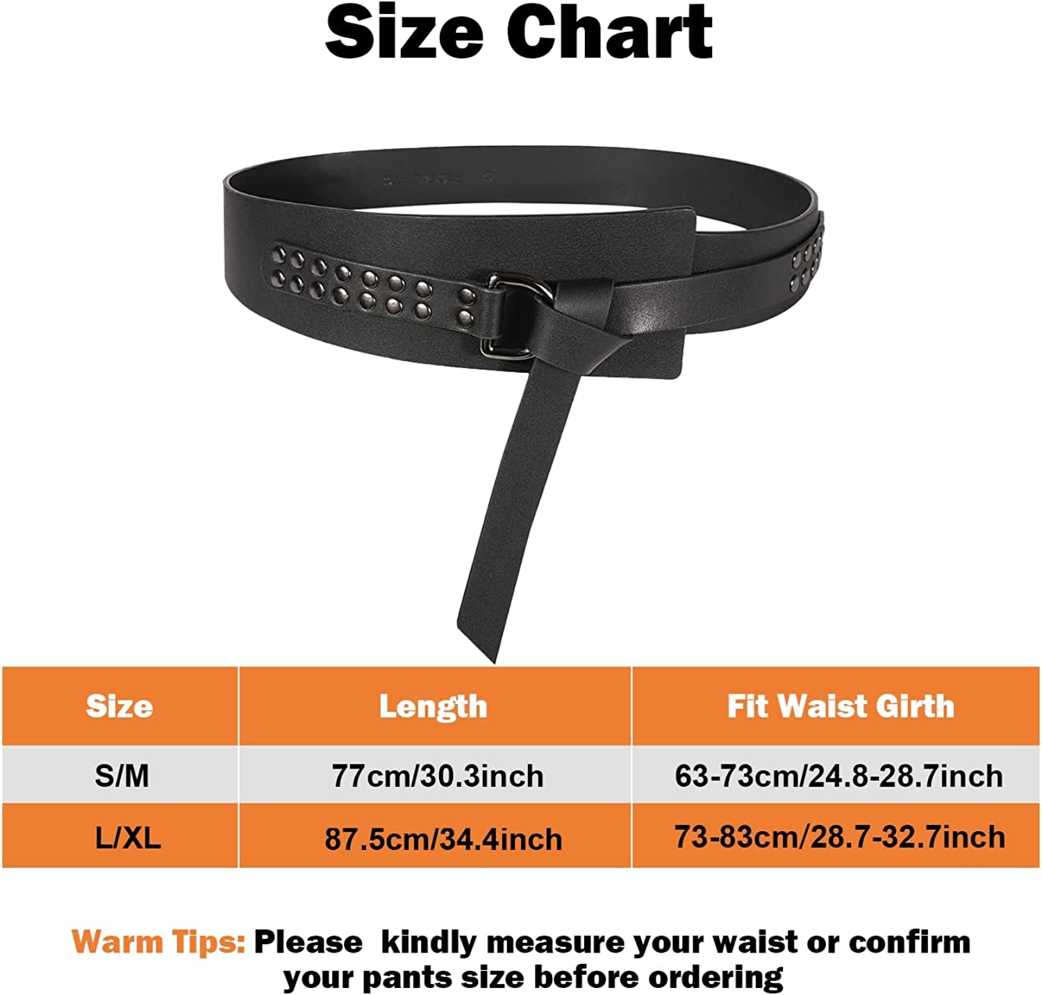 FIORETTO Womens Dress Belt Wide Black Fashion Studded Belts Apparel & Accessories > Clothing Accessories > Belts Unknown   
