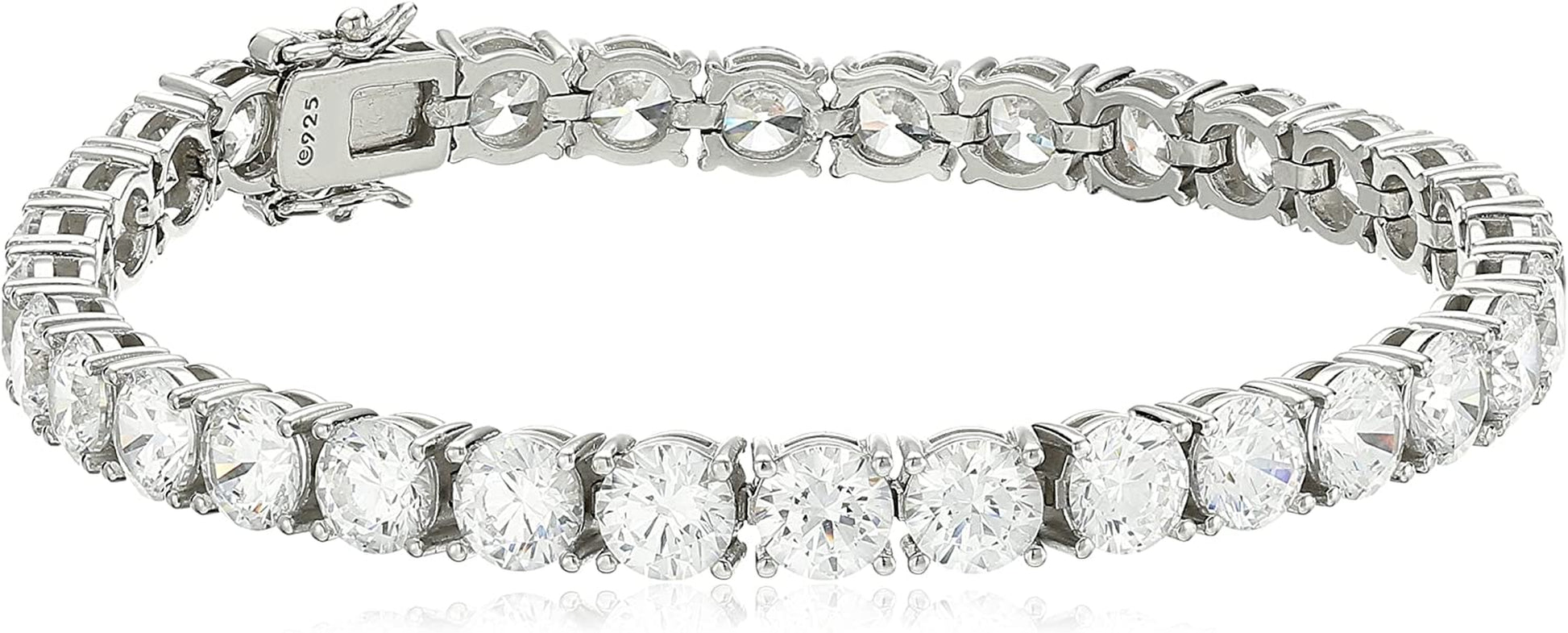 Collection Platinum or Gold Plated Sterling Silver Round-Cut Tennis Bracelet Made with Infinite Elements Zirconia Apparel & Accessories > Jewelry > Bracelets Amazon Collection Platinum-Plated 6 mm 8" Length