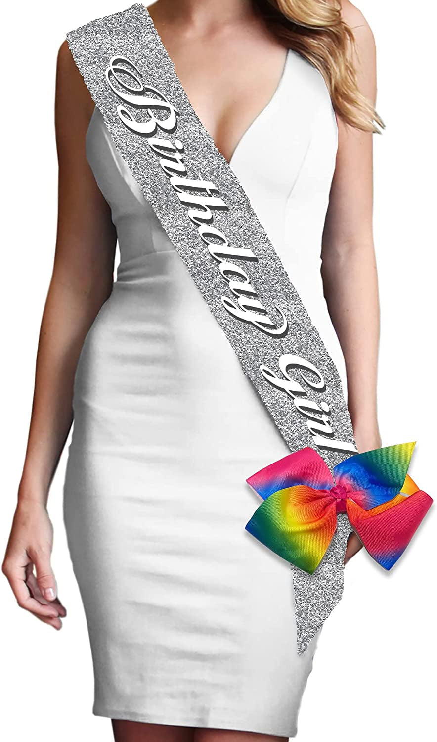 Green Birthday Sash - Flourish Birthday Girl Premium Quality Sash - Birthday Party Decorations & Supplies - Green Sparkle Sash(Bdy GRL) Grn/Sprk Apparel & Accessories > Clothing Accessories > Sashes RhinestoneSash Sparkle Birthday Girl (Silver) Rainbow Bow  