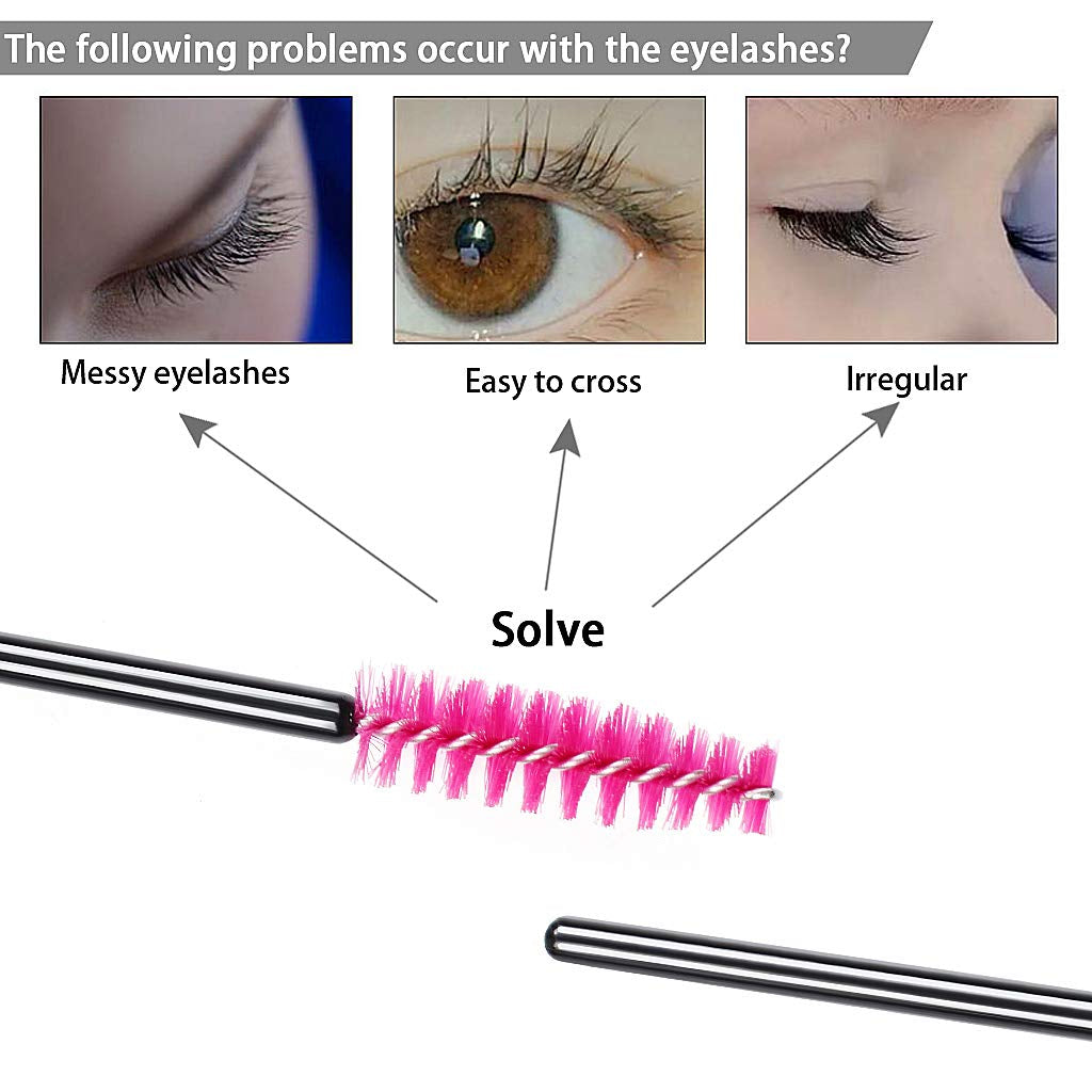 SWKJ 60 PCS Disposable Eyelash Brushes Eyebrow Castor Oil Brush Mascara Wands Cosmetic Makeup Tools (Rose Red) Health & Beauty > Personal Care > Cosmetics > Cosmetic Tools > Skin Care Tools nnaa   