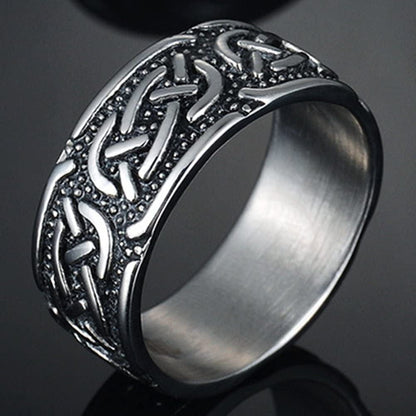 9Mm Vintage Stainless Steel Celtic Knot Ring Biker Cocktail Party
