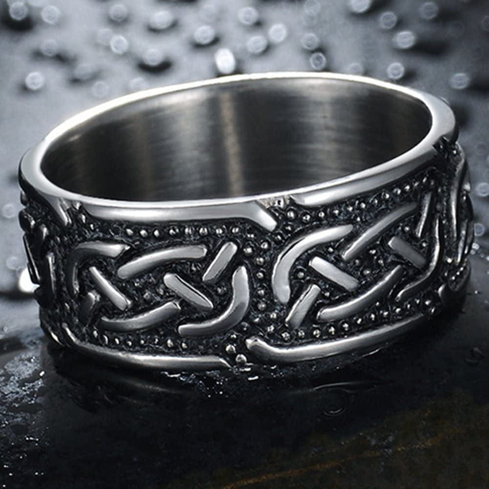 9Mm Vintage Stainless Steel Celtic Knot Ring Biker Cocktail Party