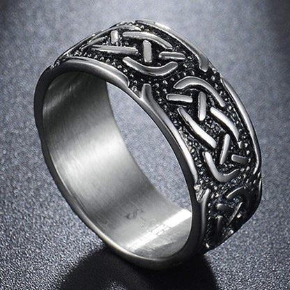 9Mm Vintage Stainless Steel Celtic Knot Ring Biker Cocktail Party