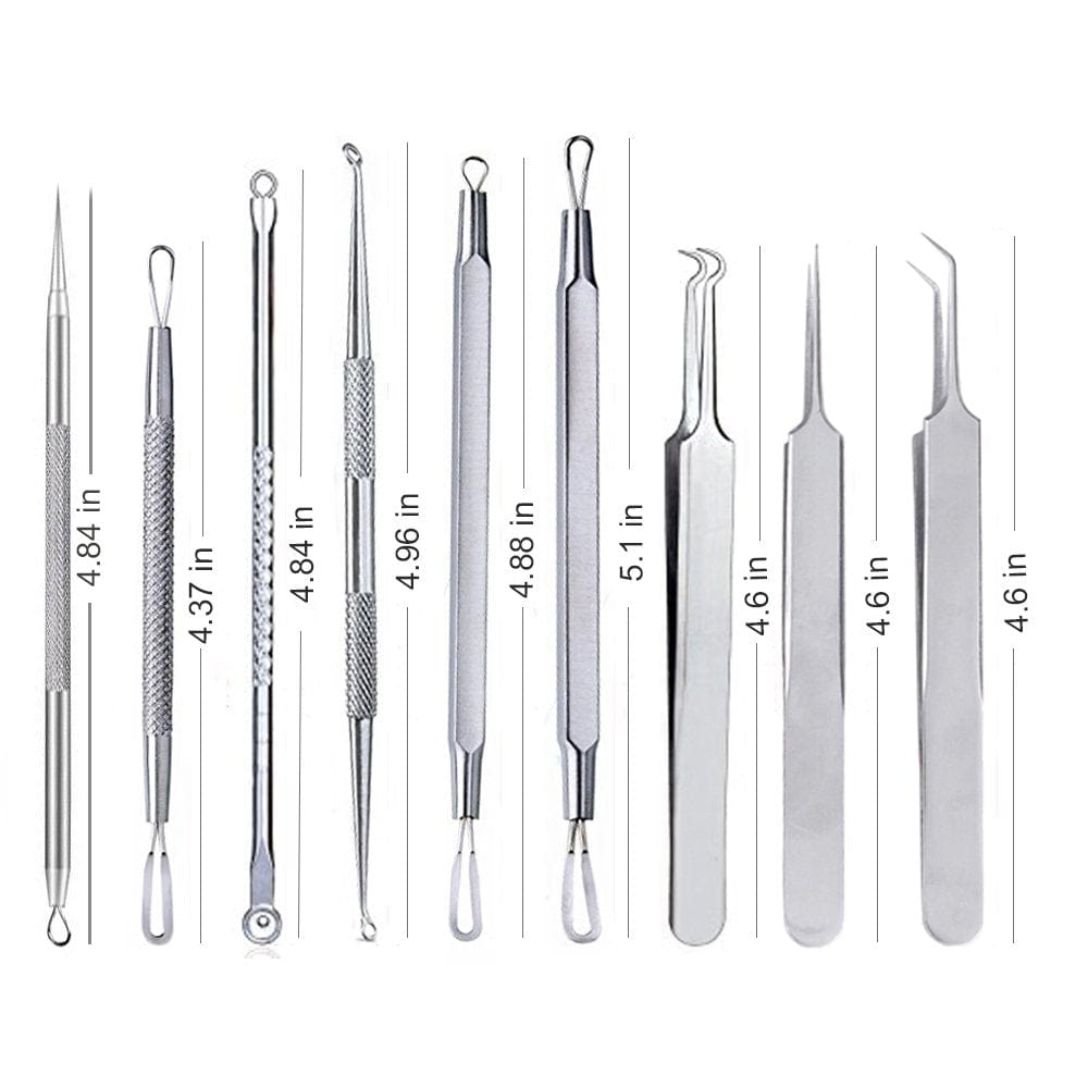9Pcs Blackhead Remover Tool Kit, Aooher Professional Pimple Comedone Extractor Instrument Tool Set for for Pimples, Blackheads, Zit Removing, Forehead,Facial and Nose Health & Beauty > Personal Care > Cosmetics > Cosmetic Tools > Skin Care Tools Aooher   