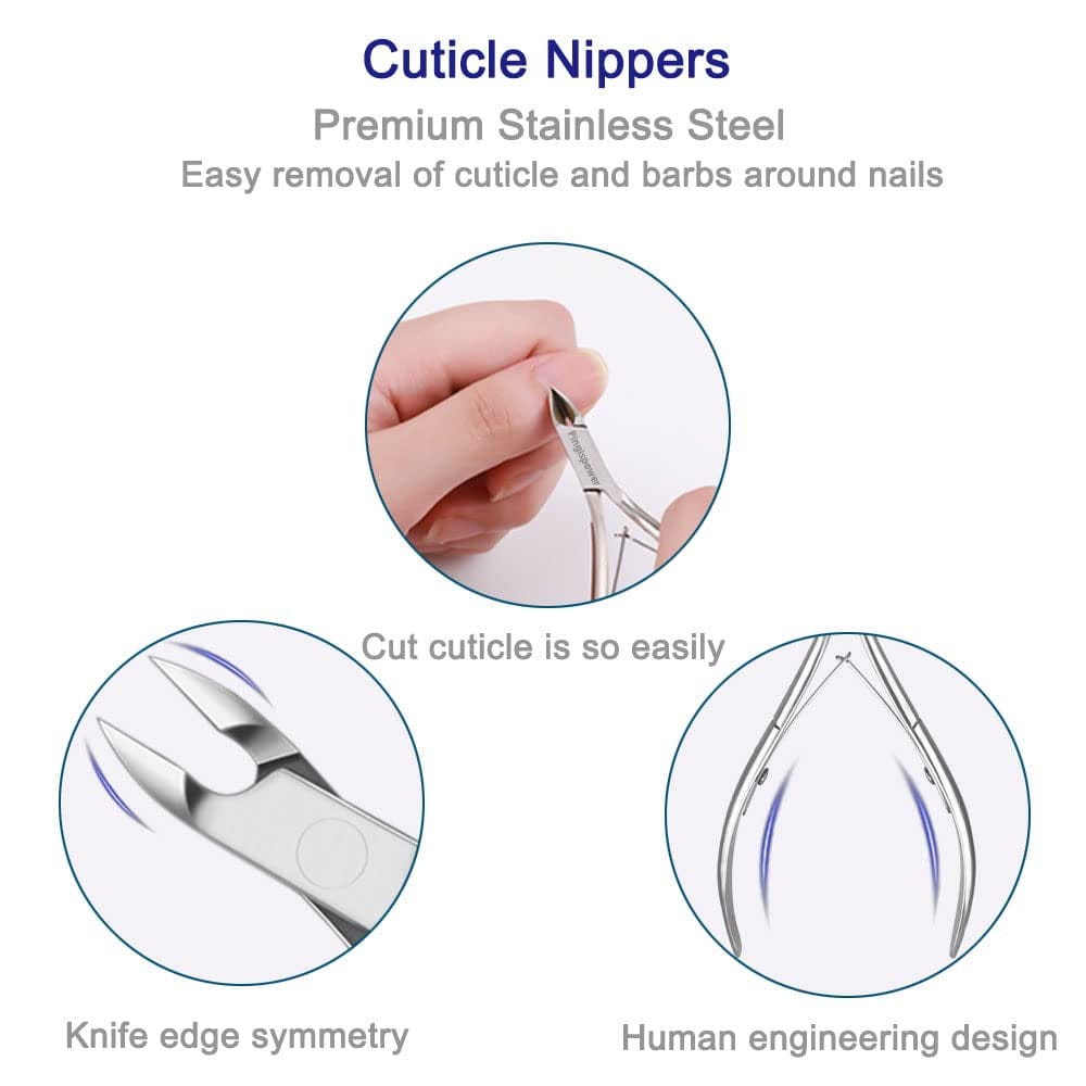 9PCS Cuticle Trimmer with Cuticle Pusher Set, Pingispower Professional Cuticle Nippers Cuticle Cutter and Cuticle Remover Tool, Premium Stainless Steel Cuticle Scissors Care Kit for Nails Health & Beauty > Personal Care > Cosmetics > Cosmetic Tools > Nail Tools Pingispower   