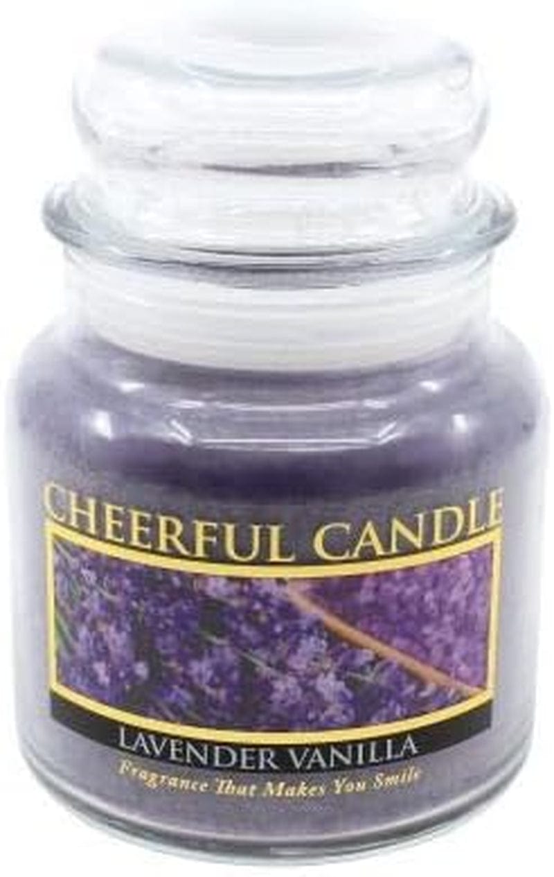 A Cheerful Giver - Lavender Vanilla Scented Glass Jar Candle (24 Oz) with Lid & True to Life Fragrance Made in USA 16Oz