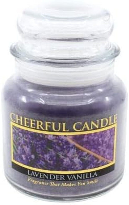 A Cheerful Giver - Lavender Vanilla Scented Glass Jar Candle (24 Oz) with Lid & True to Life Fragrance Made in USA 16Oz