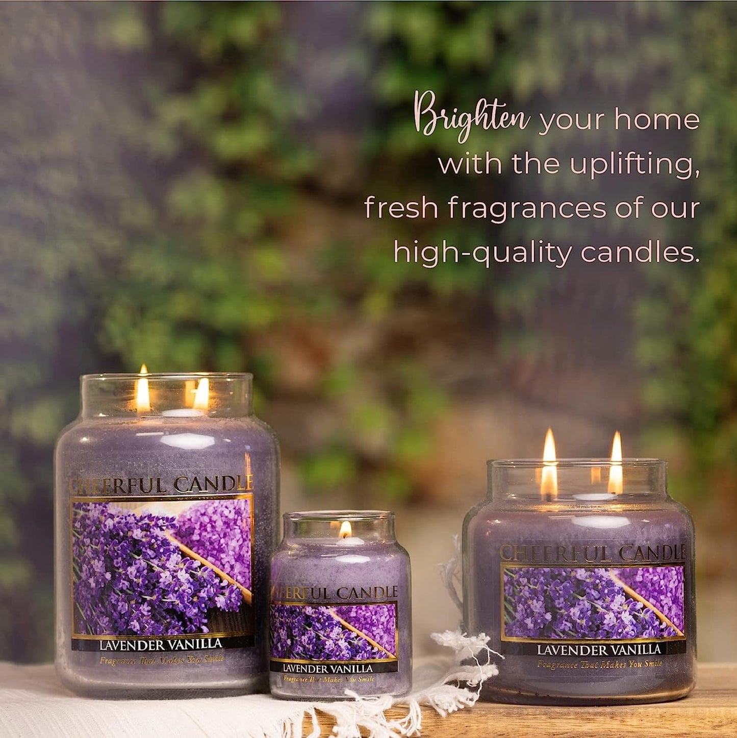 A Cheerful Giver - Lavender Vanilla Scented Glass Jar Candle (24 Oz) with Lid & True to Life Fragrance Made in USA