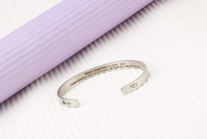 A N Kingpiin Inspirational Bracelets Stainless Steel Cuff Bangle Gifts for Women, Men Teens Girls -Motivational Mantra Quote Inspirational Jewelry for Friendship Encouragement with Gift Box Apparel & Accessories > Jewelry > Bracelets A N KINGPiiN   