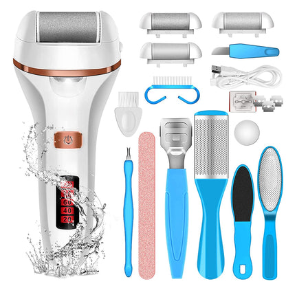 Electric Foot File Callus Remover, Rechargeable Callous Removers for Feet, Professional Foot Care Kit Foot Rasp Dead Skin Remover Pedicure Kit with Power Display for Men Women Salon or Home Best Gift Health & Beauty > Personal Care > Foot Care iToncs White  