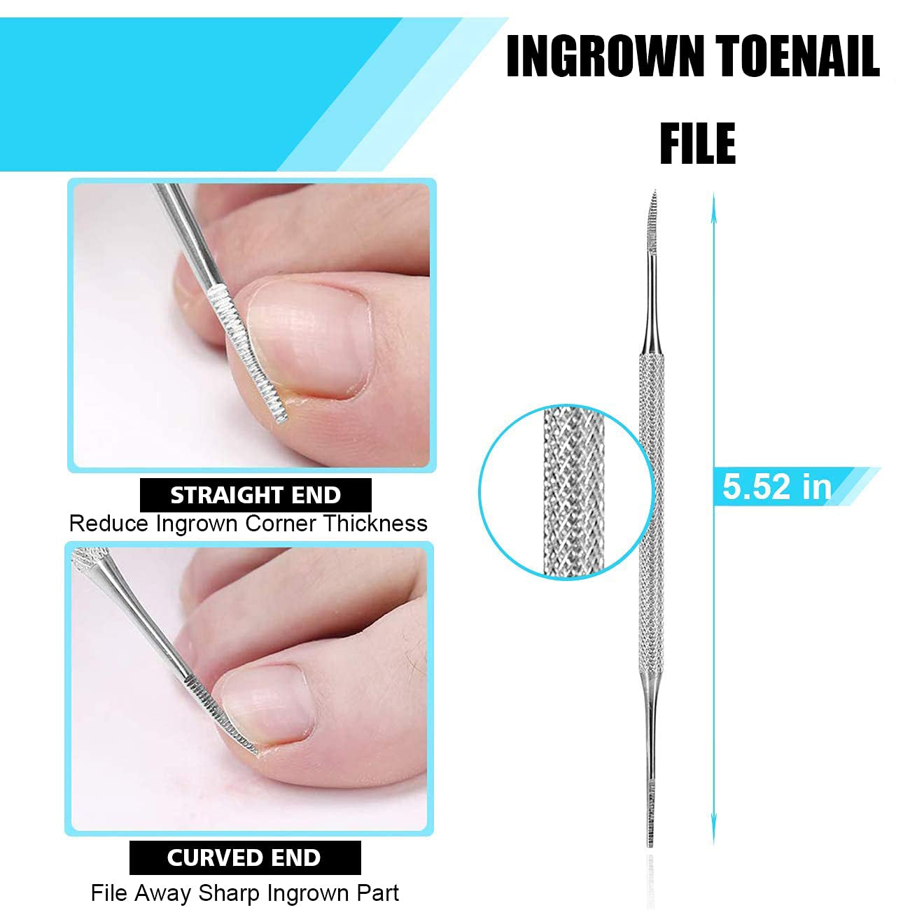 Ingrown Toenail Tool Kit (9PCS), Professional Toe Nail Clipper Set for Ingrown & Thick Nail, Stainless Steel Ingrown Toenail Kit, Surgery Grade Manicure Pedicure Tool by Dualeco Health & Beauty > Personal Care > Cosmetics > Cosmetic Tools > Nail Tools Dualeco   