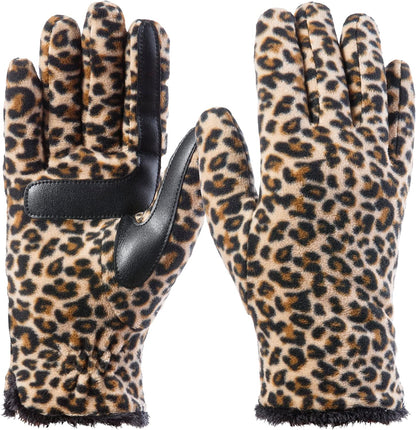Isotoner Womens Isotoner Womens Stretch Fleece Water Repellent Gloves with Microluxe Lining and Smart Touch Technology Apparel & Accessories > Clothing Accessories > Gloves & Mittens KYLIE MAX Leopard - Smartdri One Size 
