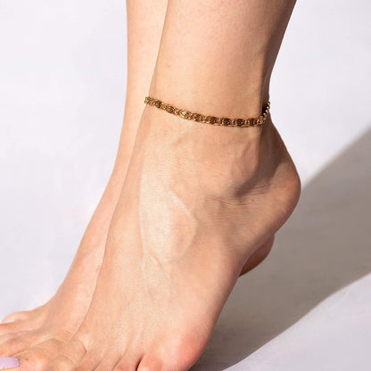 LIFETIME JEWELRY Diamond Cut Scroll Anklet for Women & Girls 24K Gold Plated Bracelet Apparel & Accessories > Jewelry > Anklets LIFETIME JEWELRY   