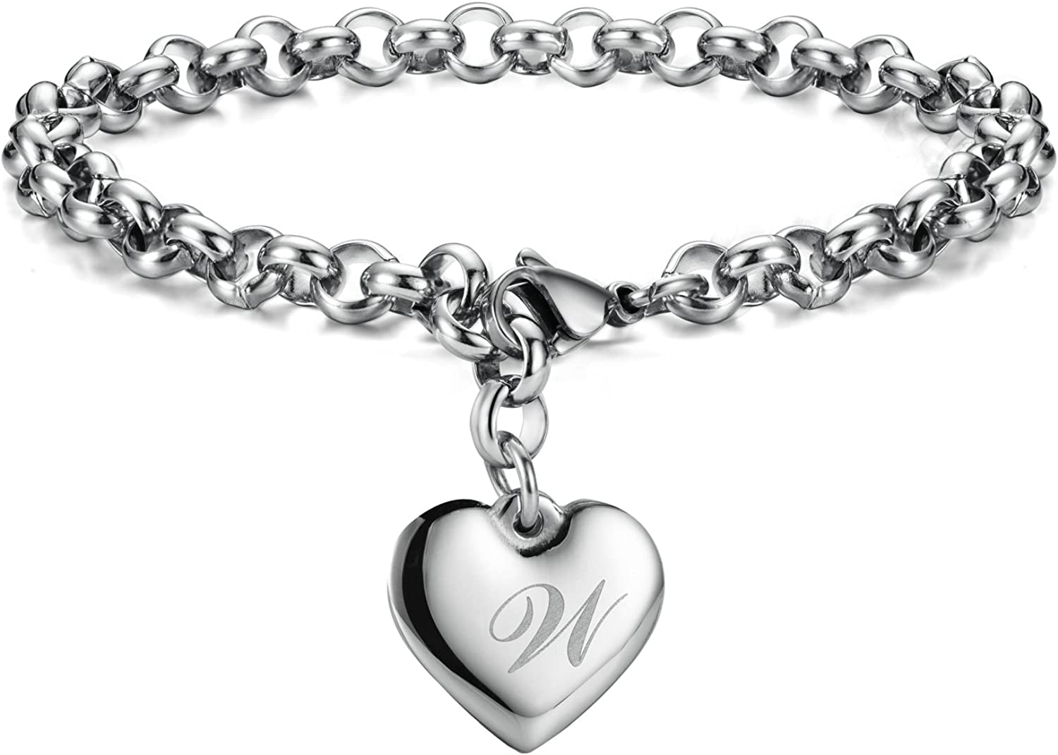 Heart Initial Charm Bracelets for Teen Girls Letters Alphabet Bracelet Jewelry for Girls Gifts for Teenage Girls Apparel & Accessories > Jewelry > Bracelets Monily W  