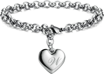 Heart Initial Charm Bracelets for Teen Girls Letters Alphabet Bracelet Jewelry for Girls Gifts for Teenage Girls Apparel & Accessories > Jewelry > Bracelets Monily W  
