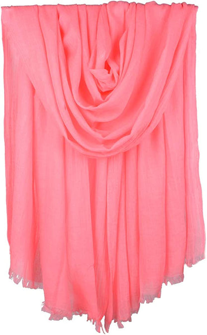 Iristide Women Summer Scarfs Large Long Lightweight Linen Beach Gauze Shawl Wrap 75”×43” Apparel & Accessories > Clothing Accessories > Scarves & Shawls Iristide Watermelon Red  