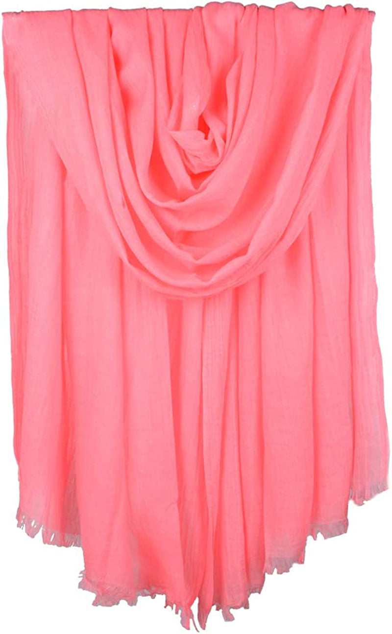 Iristide Women Summer Scarfs Large Long Lightweight Linen Beach Gauze Shawl Wrap 75”×43” Apparel & Accessories > Clothing Accessories > Scarves & Shawls Iristide Watermelon Red  